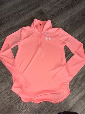 Under Armour Neon Coral velocity  Half-Zip youth medium